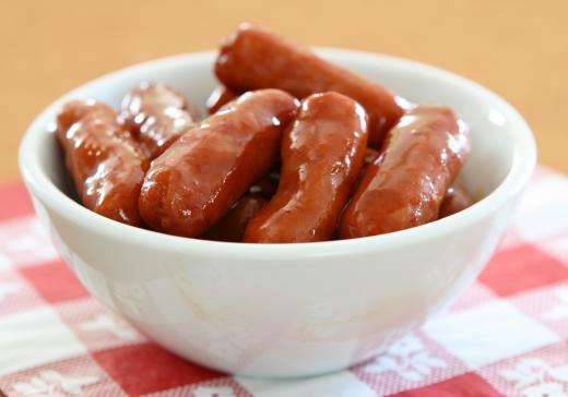 Little smokies are small sausages that can be served at a variety of events.