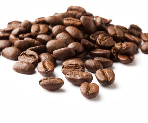 Roasted coffee beans.