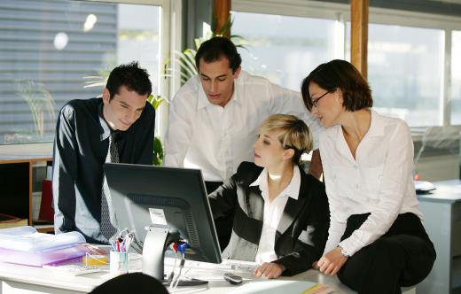 Accountants at large firms often work in teams.