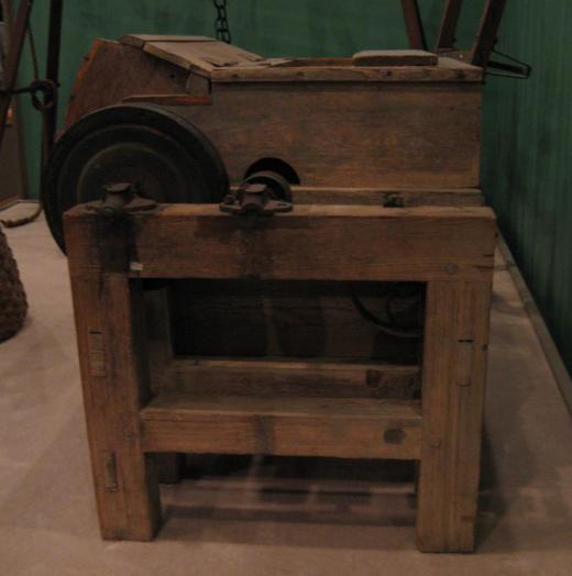 A cotton gin is on display in Old Alabama Town.