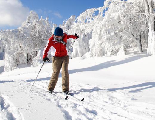 Cross-country skiing is a popular aerobic activity.