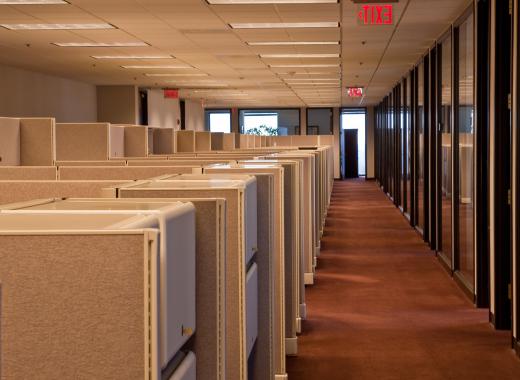 Disassembled office cubicles.