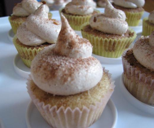 Snickerdoodle cupcakes may be featured in a cupcake store.