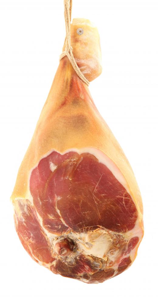 A leg of jamon, a type of fermented meat.