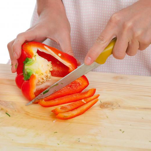 Red bell peppers are used to make a less spicy chili relleno casserole.