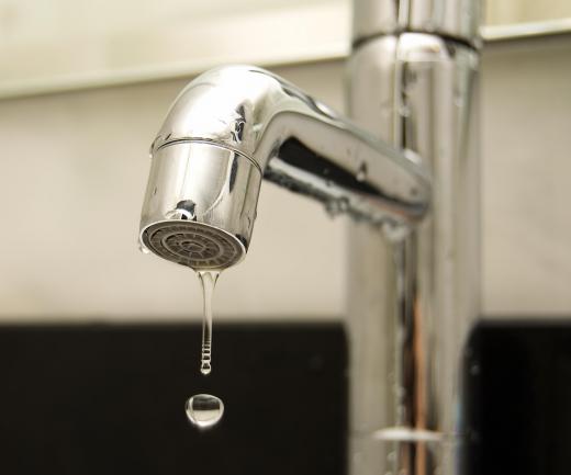 Leaky faucets are commonly repaired by replacing the washer or seal.