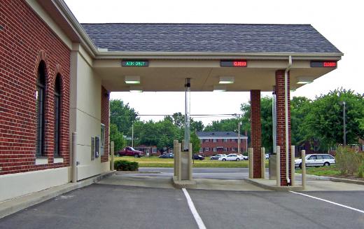 The drive-thru at a bank.