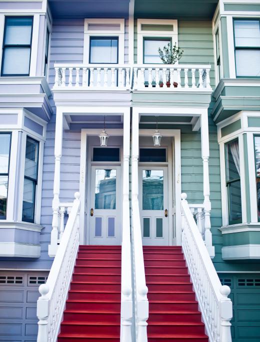 Duplex homes may be side by side or stacked.