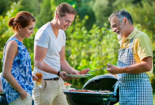 Chicken wings can be barbecued on an outdoor grill.