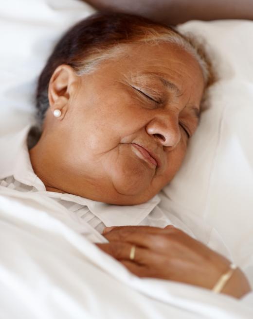 An elderly lady in a nursing home.