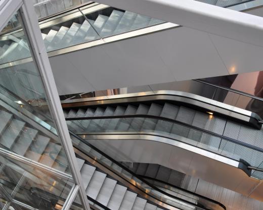 Escalators are built on the fundamental design of a conveyor belt.