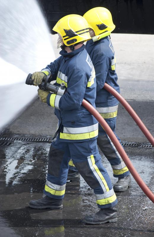 Firefighters practice fire control using a variety of methods.