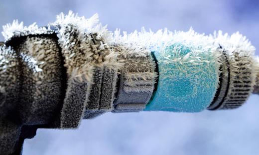 Exposed pipes and water fixtures can freeze in cold weather.