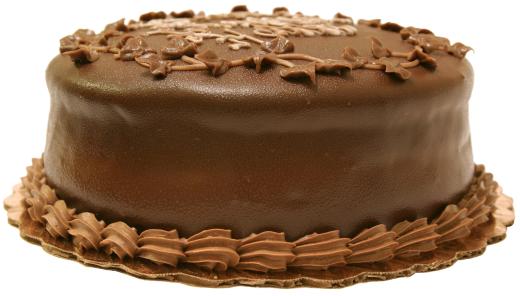 A cake with mocha frosting.