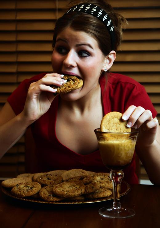 A compulsive eater consumes food without self-control.