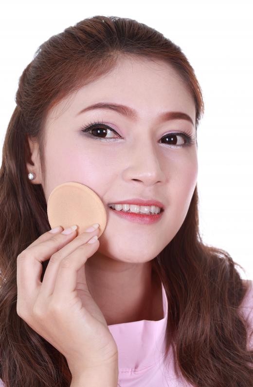 Foundation, which covers up perceived skin blemishes, is the first step to applying makeup.