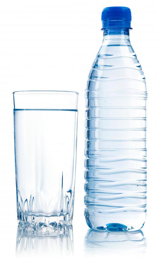 Plastic water bottles can usually be recycled.