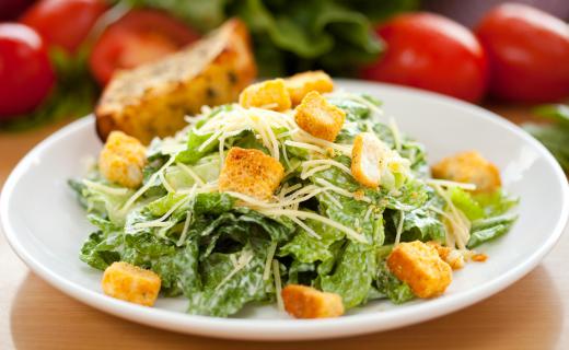 Romaine lettuce, which contains vitamin B2, is often used as the base for Caesar salad.