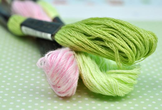 Embroidery floss is available in a wide variety of colors.