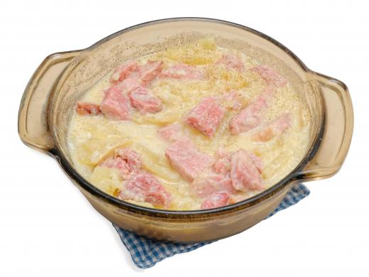 Ham and potato casseroles may be flavored with ranch seasoning.