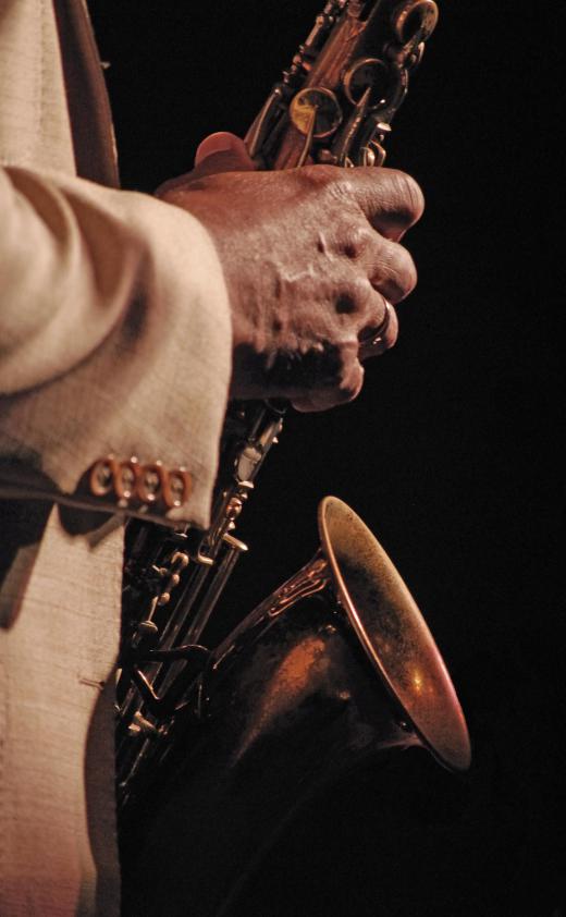 Saxophone improvisation is a common feature in jazz music.