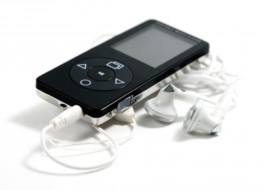 An mp3 player loaded with upbeat songs for jogging.