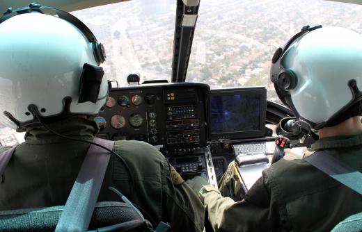 Some Coast Guard reservists work as helicopter pilots.