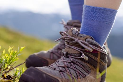 Moisture wicking socks may help prevent blisters from developing on feet.