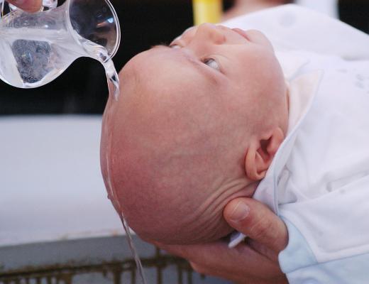 Christening gowns are worn by infants during baptism.