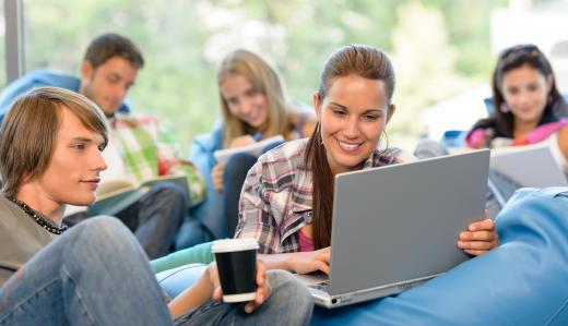 Some students study together.