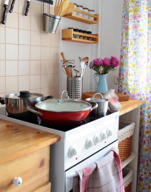 Kitchen cabinet organizers can help maximize kitchen space.