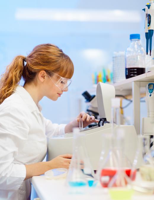 A clinician-scientist conducts biomedical research.