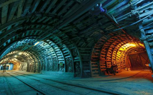 Tunnels in a mine.