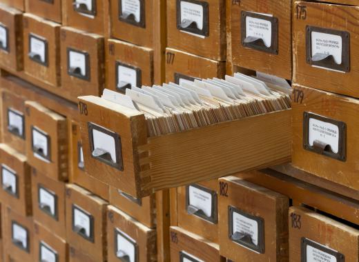 An old fashioned card catalog in a library. Librarians can often provide education support.