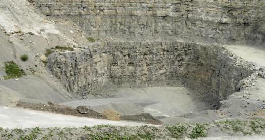 Calcium carbonate is found in limestone, which is quarried from the ground.