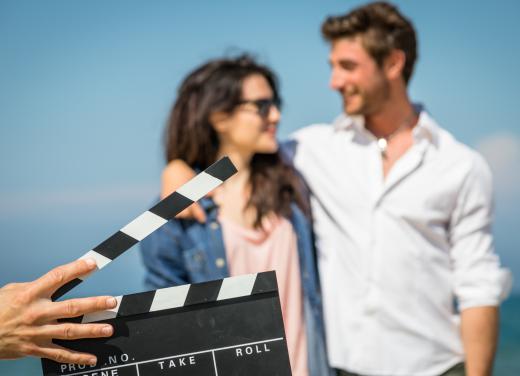 The sound of the clapper is used to synchronize the sound with the filmed scene.