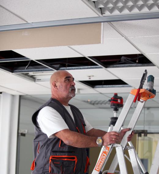 People working around asbestos ceiling tiles may inhale or ingest the microscopic fibers unknowingly.