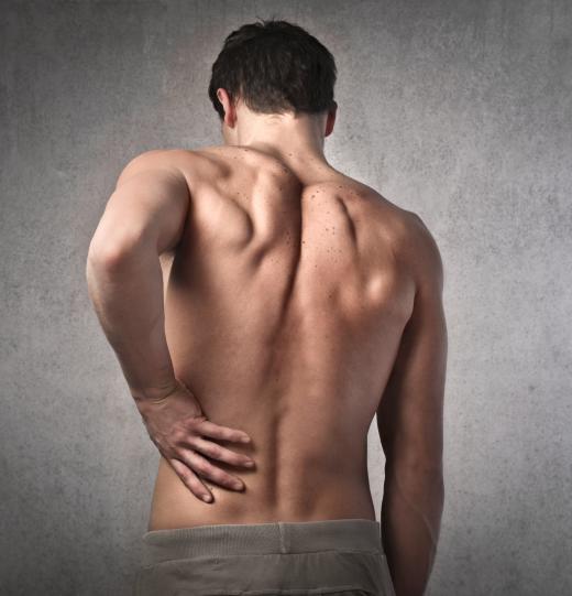 Pain in the lower left back is common.