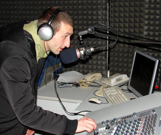 A radio spot may feature a professional voice-over artist.