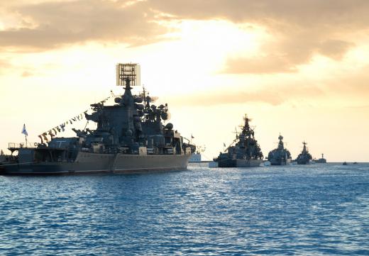 Countdown clocks are used to coordinate operations that involve large fleets of warships.