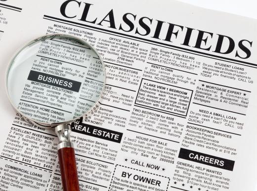 Many jobs are listed in local newspaper classifieds.