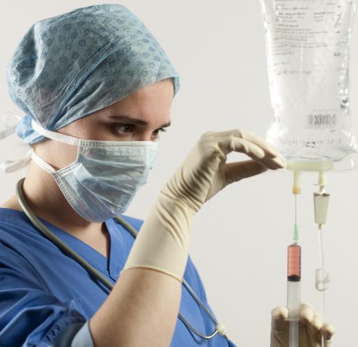 An anaesthetist may administer drugs by and intravenous drip.