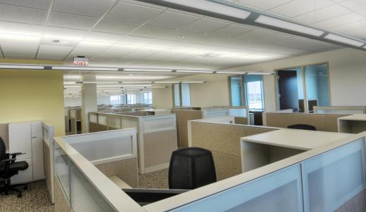 Cubicles can be easily broken down and reconfigured.