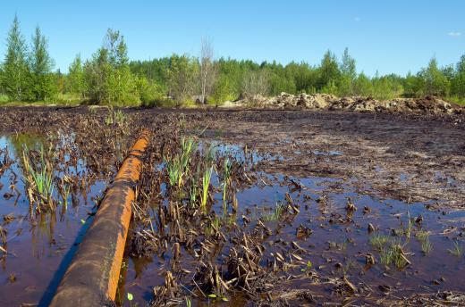 Companies may be fined by a local or national government for contaminating land or water with oil.