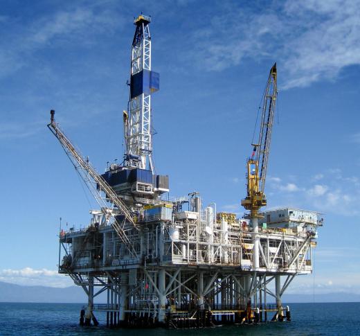 An offshore oil platform.