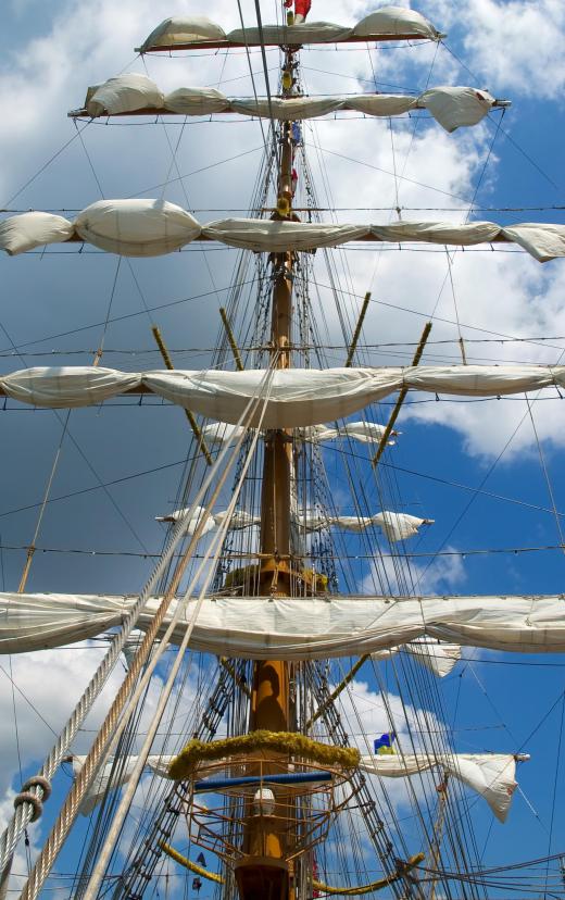 Cross-trees are the horizontal beams on either side of a ship's mast.