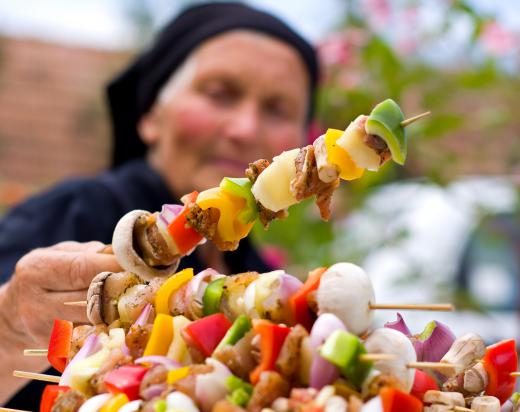 Kabobs are ideal for campfire cooking.