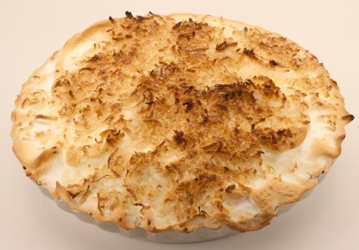 Some versions of banana pudding feature a meringue topping which has been browned in the oven.