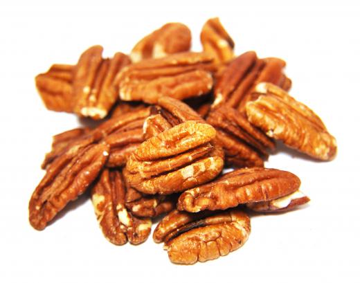 Pecans form part of the filling of a pecan roll.