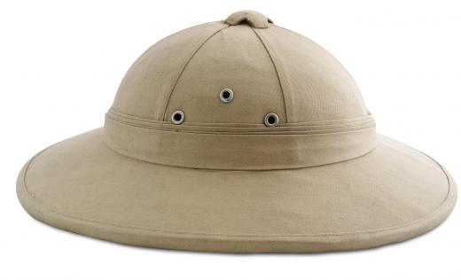 Pith helmets may be worn to provide protection from the sun.